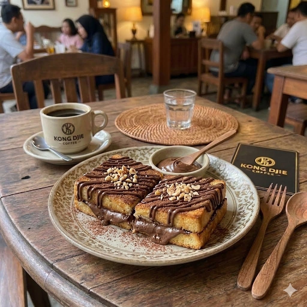 Roti Bakar Bangka Nutella Kedai Kopi Kong Djie